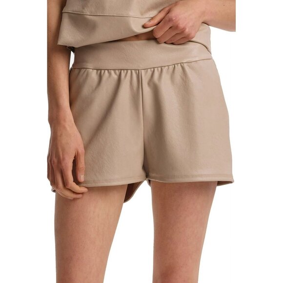 Commando Faux Leather Relaxed Shorts Size 6 Pull On Mid Rise Beige Neutral Summe - Picture 1 of 7
